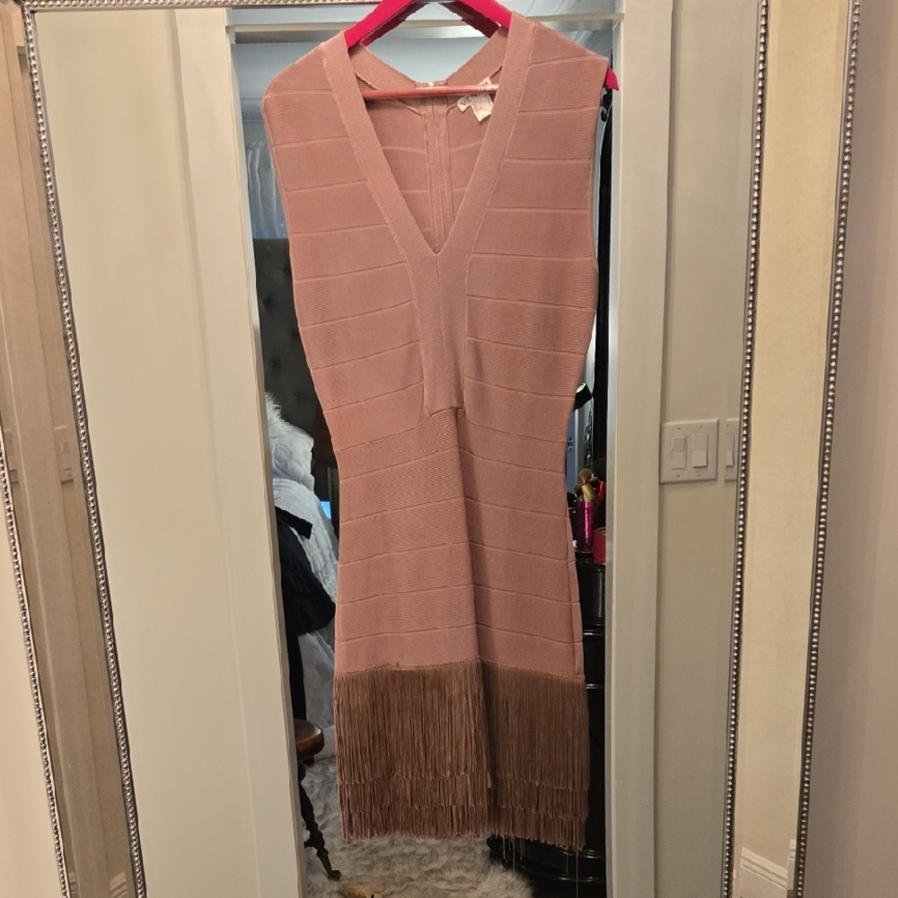 VENUS Gold and Silver Sequin Sheath Midi Dress